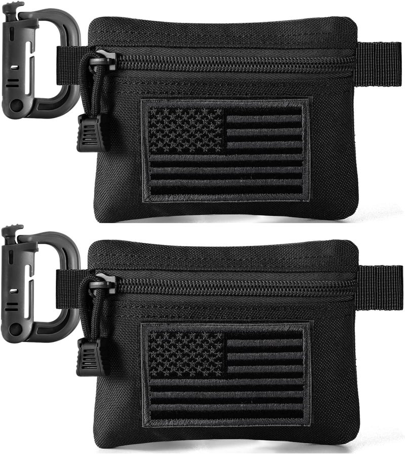 FRTKK 2 Pack Tactical Compact EDC Pouches Military Molle Utility Pouch Accessories Organizer Pouch Coin Purse Keychain Pocket Credit Card Holder Waist Pack - Image 1